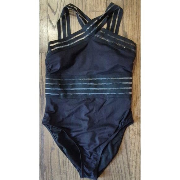 Kenneth Cole Ribbon Cross Neck Sexy One-piece Swimsuit Women's Size Small - Picture 4 of 8